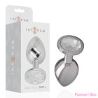 INTENSE - ALUMINUM METAL ANAL PLUG WITH SILVER CRYSTAL SIZE L