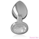 INTENSE - ALUMINUM METAL ANAL PLUG WITH SILVER CRYSTAL SIZE L