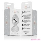 INTENSE - ALUMINUM METAL ANAL PLUG WITH SILVER CRYSTAL SIZE L
