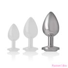 INTENSE - ALUMINUM METAL ANAL PLUG WITH SILVER CRYSTAL SIZE L