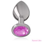 INTENSE - ALUMINUM METAL ANAL PLUG WITH PINK CRYSTAL SIZE L