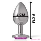 INTENSE - ALUMINUM METAL ANAL PLUG WITH PINK CRYSTAL SIZE L