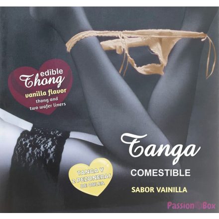 HOTFLOWERS - WAFER THONG AND 2 NIPPLE PADS GIRL VANILLA FLAVOR /es/pt/en/fr/it/