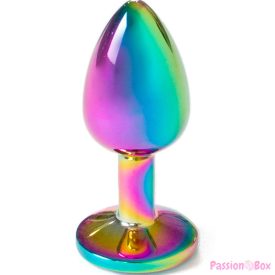 SECRETPLAY - METAL BUTT PLUG RAINBOW SMALL SIZE 7 CM