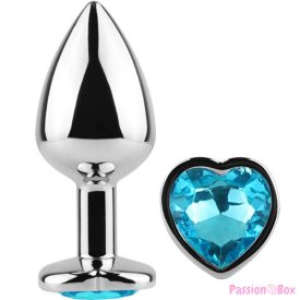 SECRETPLAY - METAL BUTT PLUG BLUE HEART SMALL SIZE 7 CM