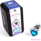 SECRETPLAY - METAL BUTT PLUG BLUE HEART SMALL SIZE 7 CM