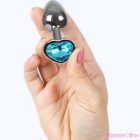 SECRETPLAY - METAL BUTT PLUG BLUE HEART SMALL SIZE 7 CM