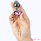 SECRETPLAY - METAL BUTT PLUG FUCHSIA HEART SMALL SIZE 7 CM