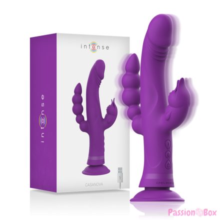 INTENSE - CASANOVA RABBIT SILICONE VIBRATOR TRIPLE MOTOR PURPLE