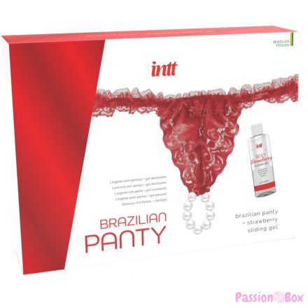 INTT RELEASES - BRAZILIAN RED PANTY WITH PEARLS AND LUBRICATING GEL 50 ML
