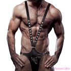 FETISH SUBMISSIVE ATTITUDE - MENS V-SHAPED ECO-LEATHER HARNESS