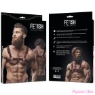 FETISH SUBMISSIVE ATTITUDE - MENS ECO-LEATHER CHEST HARNESS BLACK/RED