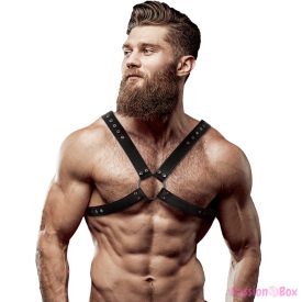   FETISH SUBMISSIVE ATTITUDE - MENS CROSS CHEST ECO-LEATHER HARNESS