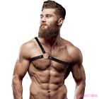 FETISH SUBMISSIVE - ATTITUDE MENS CROSSED SHOULDER ECO LEATHER HARNESS