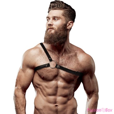 FETISH SUBMISSIVE - ATTITUDE MENS CROSSED SHOULDER ECO LEATHER HARNESS