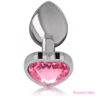 INTENSE - ALUMINUM METAL ANAL PLUG PINK HEART SIZE M