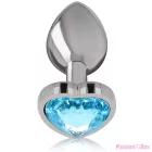 INTENSE - ALUMINUM METAL ANAL PLUG BLUE HEART SIZE M