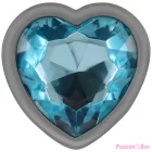 INTENSE - ALUMINUM METAL ANAL PLUG BLUE HEART SIZE M