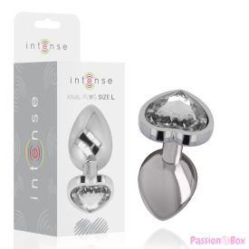 INTENSE - ANAL PLUG METAL ALUMINUM WHITE HEART SIZE L