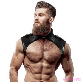   FETISH SUBMISSIVE ATTITUDE - MENS BRIGADE ADJUSTABLE ECO-LEATHER NECK HARNESS