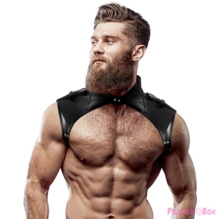 FETISH SUBMISSIVE ATTITUDE - MENS BRIGADE ADJUSTABLE ECO-LEATHER NECK HARNESS