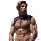 FETISH SUBMISSIVE ATTITUDE - MENS BRIGADE ADJUSTABLE ECO-LEATHER NECK HARNESS