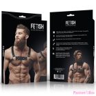 FETISH SUBMISSIVE ATTITUDE - MENS ECO-LEATHER BULLDOG CHEST HARNESS SIZE M/L