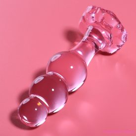   NEBULA SERIES BY IBIZA - MODEL 1 ANAL PLUG BOROSILICATE GLASS PINK 10.5 CM -O- 3 CM