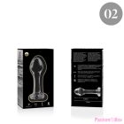 NEBULA SERIES BY IBIZA - MODEL 2 ANAL PLUG BOROSILICATE GLASS CLEAR 11 CM -O- 3.5 CM