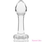 NEBULA SERIES BY IBIZA - MODEL 2 ANAL PLUG BOROSILICATE GLASS CLEAR 11 CM -O- 3.5 CM