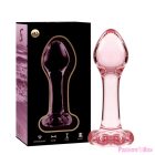 NEBULA SERIES BY IBIZA - MODEL 2 ANAL PLUG BOROSILICATE GLASS PINK 11 CM -O- 3.5 CM