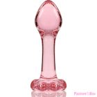 NEBULA SERIES BY IBIZA - MODEL 2 ANAL PLUG BOROSILICATE GLASS PINK 11 CM -O- 3.5 CM