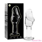 NEBULA SERIES BY IBIZA - MODEL 6 ANAL PLUG BOROSILICATE GLASS CLEAR 12.5 CM -O- 4 CM
