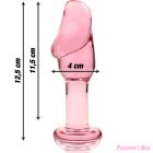 NEBULA SERIES BY IBIZA - MODEL 6 ANAL PLUG BOROSILICATE GLASS PINK 12.5 CM -O- 4 CM