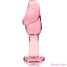 NEBULA SERIES BY IBIZA - MODEL 6 ANAL PLUG BOROSILICATE GLASS PINK 12.5 CM -O- 4 CM