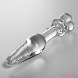   NEBULA SERIES BY IBIZA - MODEL 7 ANAL PLUG BOROSILICATE GLASS CLEAR 13.5 CM -O- 3 CM
