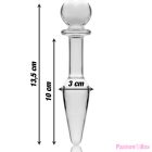 NEBULA SERIES BY IBIZA - MODEL 7 ANAL PLUG BOROSILICATE GLASS CLEAR 13.5 CM -O- 3 CM