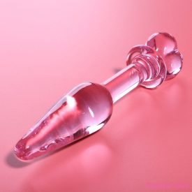   NEBULA SERIES BY IBIZA - MODEL 7 ANAL PLUG BOROSILICATE GLASS PINK 13.5 CM -O- 3 CM