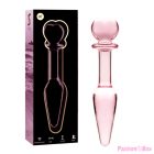 NEBULA SERIES BY IBIZA - MODEL 7 ANAL PLUG BOROSILICATE GLASS PINK 13.5 CM -O- 3 CM