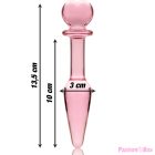 NEBULA SERIES BY IBIZA - MODEL 7 ANAL PLUG BOROSILICATE GLASS PINK 13.5 CM -O- 3 CM