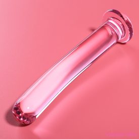   NEBULA SERIES BY IBIZA - MODEL 8 DILDO BOROSILICATE GLASS PINK 14.5 CM -O- 2 CM
