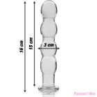 NEBULA SERIES BY IBIZA - MODEL 10 DILDO BOROSILICATE GLASS CLEAR 16.5 CM -O- 3.5 CM