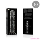 NEBULA SERIES BY IBIZA - MODEL 10 DILDO BOROSILICATE GLASS CLEAR 16.5 CM -O- 3.5 CM