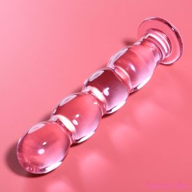   NEBULA SERIES BY IBIZA - MODEL 10 DILDO BOROSILICATE GLASS PINK 16.5 CM -O- 3.5 CM