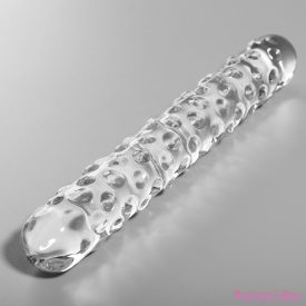   NEBULA SERIES BY IBIZA - MODEL 15 DILDO BOROSILICATE GLASS CLEAR 18.5 CM -O- 3 CM