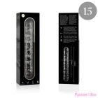 NEBULA SERIES BY IBIZA - MODEL 15 DILDO BOROSILICATE GLASS CLEAR 18.5 CM -O- 3 CM