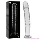 NEBULA SERIES BY IBIZA - MODEL 16 DILDO BOROSILICATE GLASS CLEAR 18.5 CM -O- 3 CM