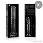 NEBULA SERIES BY IBIZA - MODEL 16 DILDO BOROSILICATE GLASS CLEAR 18.5 CM -O- 3 CM