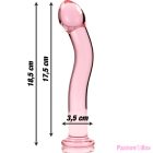 NEBULA SERIES BY IBIZA - MODEL 18 DILDO BOROSILICATE GLASS PINK 18.5 CM -O- 3.5 CM