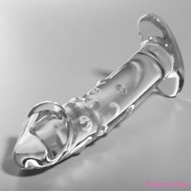  NEBULA SERIES BY IBIZA - MODEL 19 DILDO BOROSILICATE GLASS CLEAR 18.5 CM -O- 4 CM